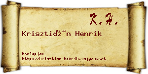 Krisztián Henrik névjegykártya
