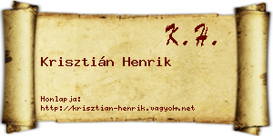 Krisztián Henrik névjegykártya
